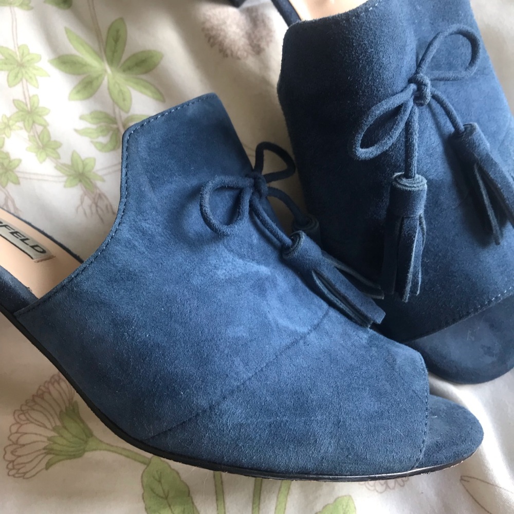 Karl Lagerfeld Paris - Hettie Blue Suede Mule